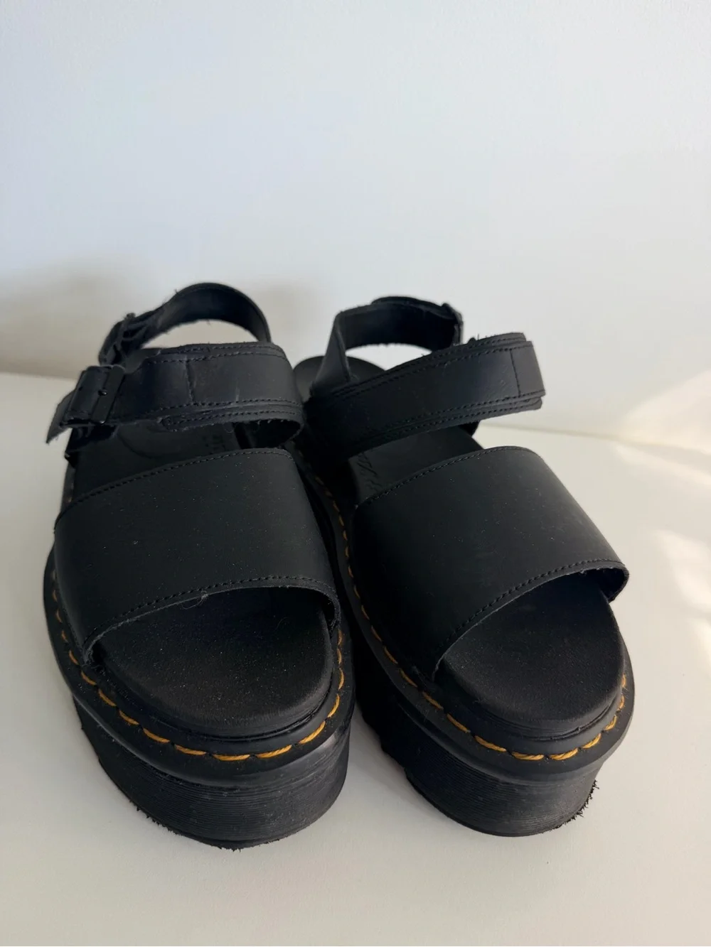 Dr Martens Black Platform Strappy Sandals - Women's